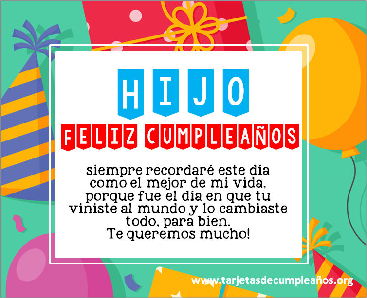 ▷ Tarjetas de Cumpleaños para un Hijo Imágenes con frases ? ?